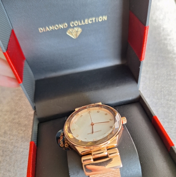 Diamond Collection Women\'s Analog Quartz Watch Rose Gold NEW IN BOX main image 4